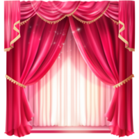 AI generated Red Curtain isolated on png background