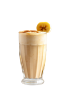 AI generated Banana peanut butter smoothie isolated on png background