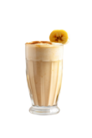 ai genererad banan jordnöt Smör smoothie isolerat på png bakgrund