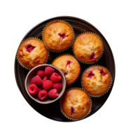 Raspberry muffin isolated on background png