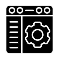 icono de vector de configuración del navegador