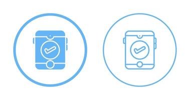 teléfono inteligente con marca de verificación vector icono
