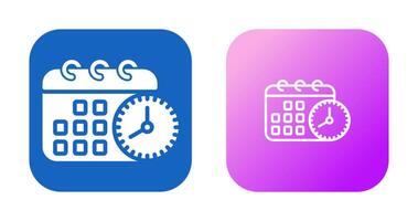 Calendar with clock Vector Icon
