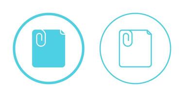 Paperclip with paper Vector Icon