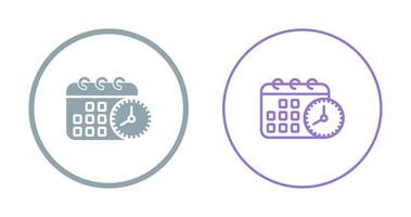 Calendar with clock Vector Icon