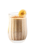 AI generated Banana peanut butter smoothie isolated on png background