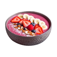 AI generated Delicious strawberry banana smoothie isolated on png background