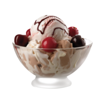 AI generated Cherry Ice-cream isolated on png background