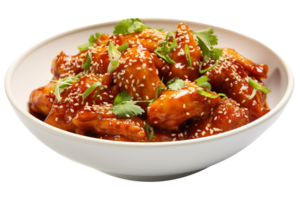 Tasty sesame seeds chicken piece isolated on background png