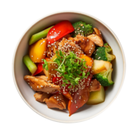 AI generated Tasty sesame seeds chicken piece isolated on png background