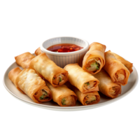 AI generated Spring Roll isolated on png background