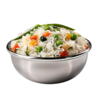 AI generated Mix vegetable rice isolated on png background