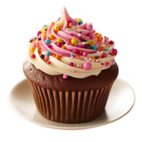 AI generated Cupcake isolated on png background