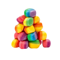 AI generated Rainbow cotton candy isolated on png background