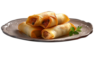 AI generated Spring Roll isolated on png background