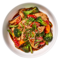 AI generated Tasty sesame seeds chicken piece isolated on png background