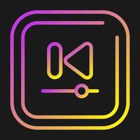 Video Previous Track Square Vector Icon