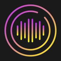 Audio Spectrum Circle Vector Icon