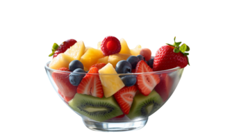 AI generated Bowl of Fruit Salad isolated on png background