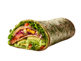 AI generated Color full Veggie Wrap isolated on png background