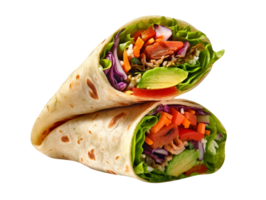 AI generated Color full Veggie Wrap isolated on png background