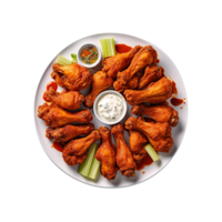 AI generated Tasty chicken wings isolated on png background