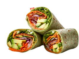 AI generated Color full Veggie Wrap isolated on png background