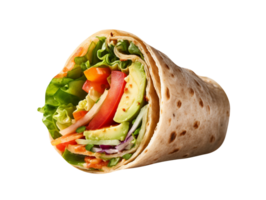 AI generated Color full Veggie Wrap isolated on png background