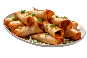 AI generated Spring Roll isolated on png background