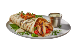 AI generated Paratha Roll isolated on png background