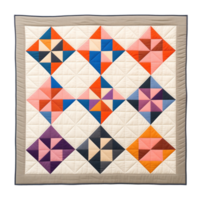 AI generated Quilt. Scandinavian modern minimalist style. Transparent background, isolated image. png