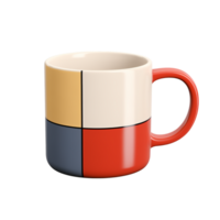 ai généré coloré tasse. scandinave moderne minimaliste style. transparent arrière-plan, isolé image. png