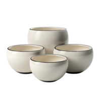 AI generated Bowls. Scandinavian modern minimalist style. Transparent background, isolated image. png