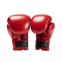 AI generated Red Boxing Gloves isolated on a transparent background. png