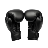 AI generated Black Boxing Gloves isolated on a transparent background. png