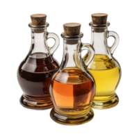 AI generated Oil and Vinegar Bottles isolated on a transparent background. png