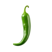 ai gegenereerd groen heet Chili peper geïsoleerd Aan een transparant achtergrond. png