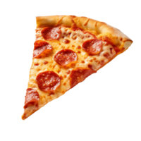 ai generato peperoni Pizza fetta isolato su un' trasparente sfondo. png