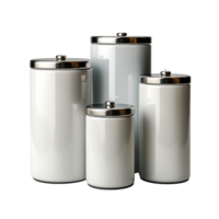 AI generated Kitchen Canisters. Scandinavian modern minimalist style. Transparent background, isolated image. png