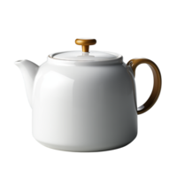 AI generated Teapot white ceramic isolated on a transparent background. png