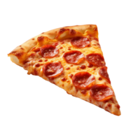 AI generated Pepperoni Pizza Slice isolated on a transparent background. png