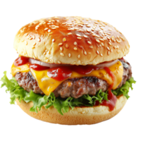 AI generated Burger isolated on a transparent background. png