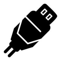 icono de vector de cable usb