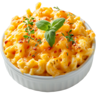 AI generated Mac and Cheese isolated on a transparent background. png