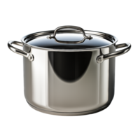 AI generated Stainless Stockpot isolated on a transparent background. png