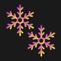 icono de vector de copos de nieve