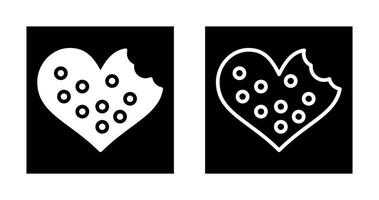 corazón conformado galletas vector icono