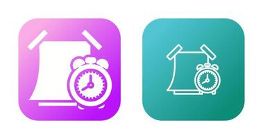 Sticky note with alarm clo Vector Icon