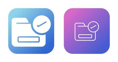 carpeta con un marca de verificación vector icono