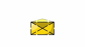 ein Gelb Briefumschlag mit ein schwarz Linie auf es video